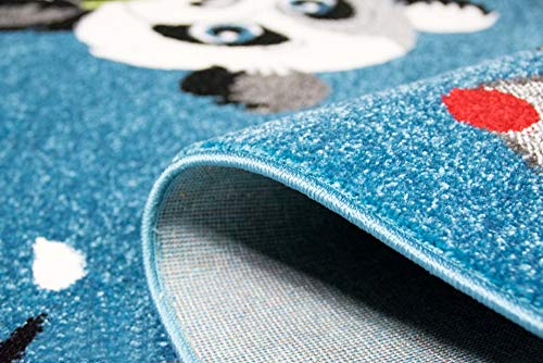 CARPETIA Alfombra DE LOS NINOS Panda Koala Oso Turquesa Crema Größe 80x150 cm