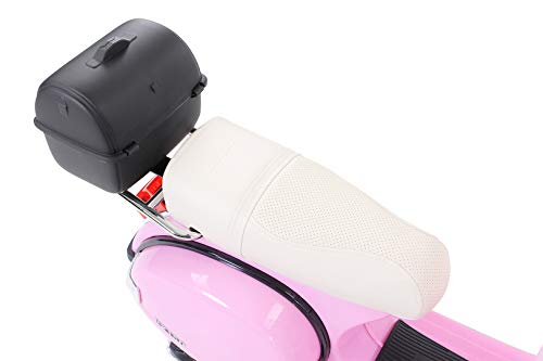 CARS12V Moto ELÉCTRICA para NIÑOS Vespa Licencia Oficial 12V, Asiento DE Cuero, PORTAMALETAS, 2 Motores 35 W (Rosa)