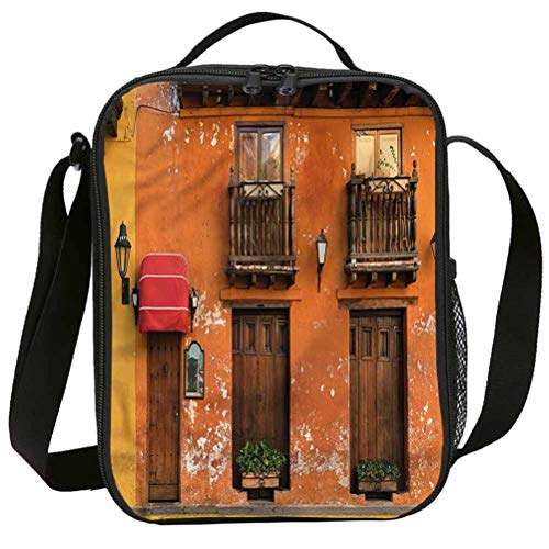 Cartagena Streets - Juego de bolsas escolares para niños, 15 pulgadas, para trabajo, escuela, viajes, picnic