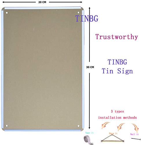 Cartel de metal de aluminio con texto "BIT TINBG Property Protected by Wells Fargo", retro, 20 x 30 cm
