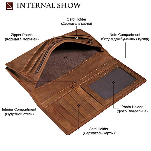 Cartera Billetera Larga de Cuero para Hombre Día de San Valentín Esposa, Esposo, Padre, Madre, Amantes, niña, Hombres,