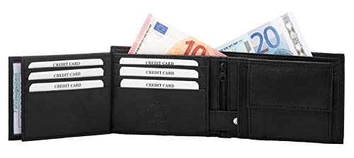 Cartera Negra De Piel Auténtica En Vertical De La Serie Phoenix 1