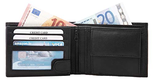 Cartera Negra De Piel Auténtica En Vertical De La Serie Phoenix 1