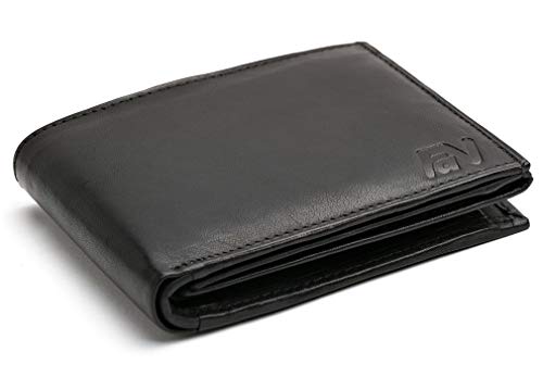 Cartera Negra De Piel Auténtica En Vertical De La Serie Phoenix 1