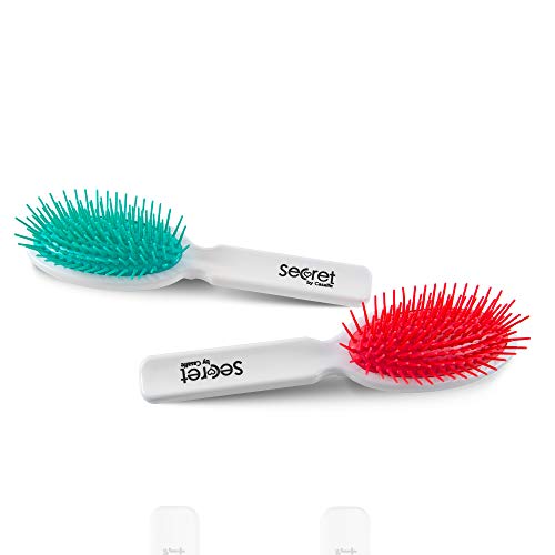 Casalfe Cepillo neumático mini resistente al secador con púas 360º sin aristas - no rompen el pelo, Blanco/púas color (3955)