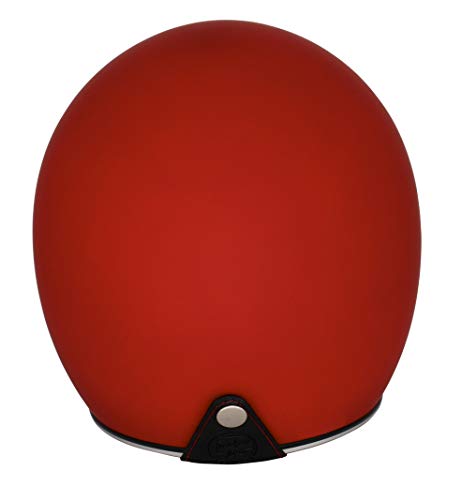 Casco de Vespa original de Fresulein Irmi Retro con visera solar, para hombre y mujer en aspecto vintage, calidad según la norma ECE, color rojo mate (M)