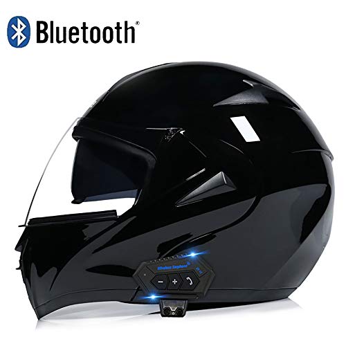 Casco Modular de Motos,Casco de Moto con Bluetooth Integrado ECE Homologado para Patinete Electrico Motocicleta Bicicleta Scooter con Gafas de Doble Protección Mujer y Hombre