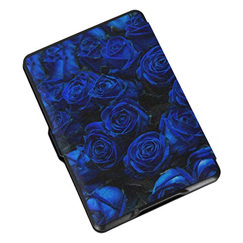 Case For Kindle Paperwhite 1/2/3 Generation Fun Kindle Case Dark Blue Spring Fragrant Flower PU Leather Cover with Auto Wake/Sleep Protective Case For Kindle