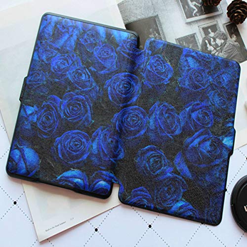 Case For Kindle Paperwhite 1/2/3 Generation Fun Kindle Case Dark Blue Spring Fragrant Flower PU Leather Cover with Auto Wake/Sleep Protective Case For Kindle