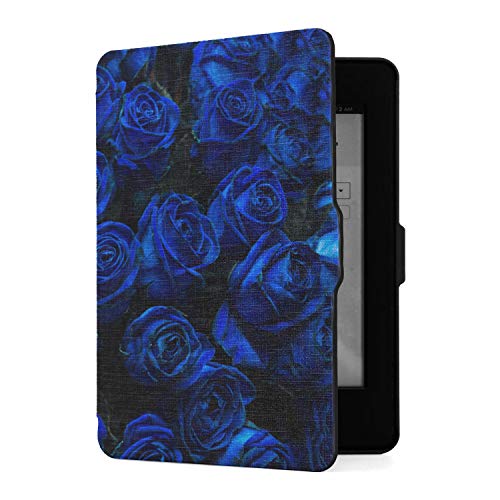 Case For Kindle Paperwhite 1/2/3 Generation Fun Kindle Case Dark Blue Spring Fragrant Flower PU Leather Cover with Auto Wake/Sleep Protective Case For Kindle