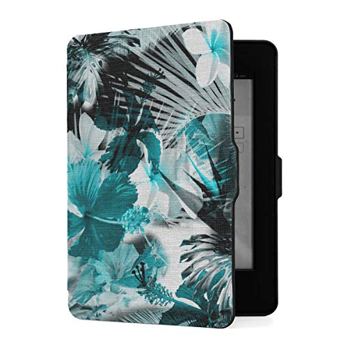 Case For Kindle Paperwhite 1/2/3 Generation Kindle Paperwhite E-Reader Leather Cover Dark Blue Spring Fragrant Flower PU Leather Cover with Auto Wake/Sleep Kindle Paperwhite E-Read