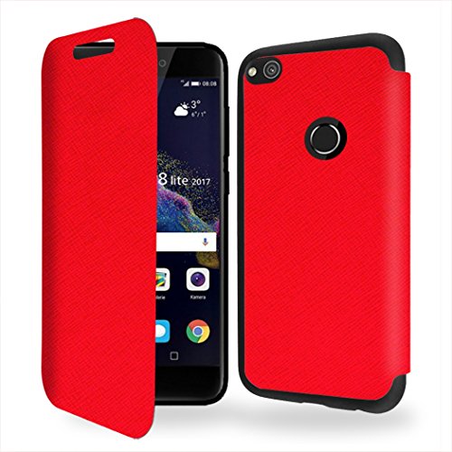 Case Industry Rouge du courage Collection Exception Funda de Cuero para Huawei P8 Lite 2017 Flip Case Cover (Estuche) - FUNDA SOPORTE/PU Cuero - Accesorios Smart Magnet