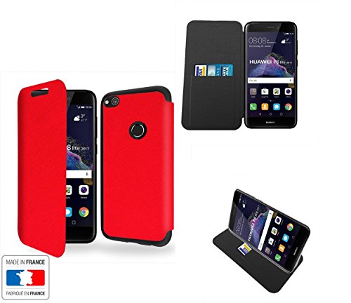 Case Industry Rouge du courage Collection Exception Funda de Cuero para Huawei P8 Lite 2017 Flip Case Cover (Estuche) - FUNDA SOPORTE/PU Cuero - Accesorios Smart Magnet