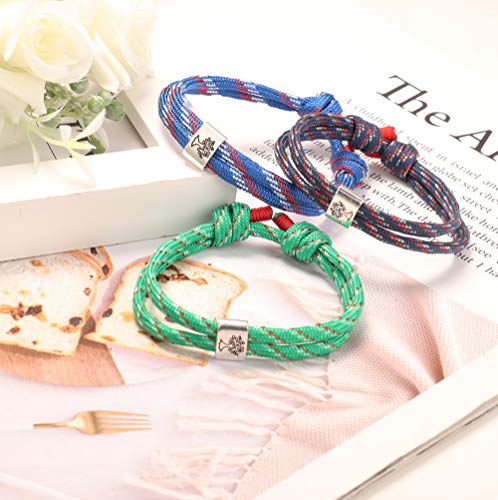 CASSIECA 10 Piezas Pulsera Trenzadas Nautica para Hombre Mujer Cuerda de la Marina Pulsera Hecho a Mano Set Surf Pulseras Árbol de la Vida Ajustable