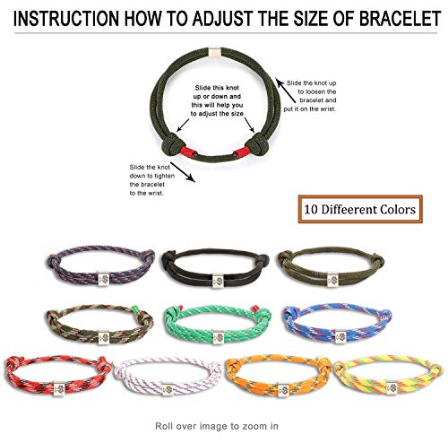 CASSIECA 10 Piezas Pulsera Trenzadas Nautica para Hombre Mujer Cuerda de la Marina Pulsera Hecho a Mano Set Surf Pulseras Árbol de la Vida Ajustable