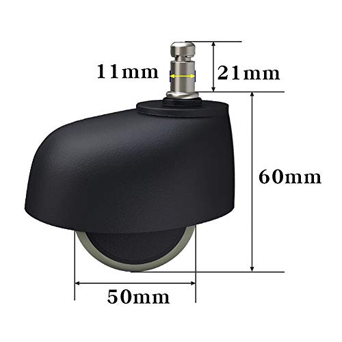 Casters Rueda De Silla Boss De 50 Mm - Rueda De Silla De Computadora, Rueda Universal De Poliuretano, Polea Flexible Silenciosa, 5 Palos