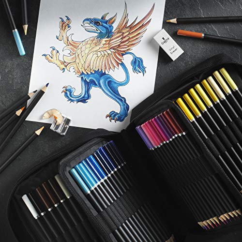 Castle Art Supplies 72 lápices de colores en estuche con cremallera para proteger y almacenar los lápices