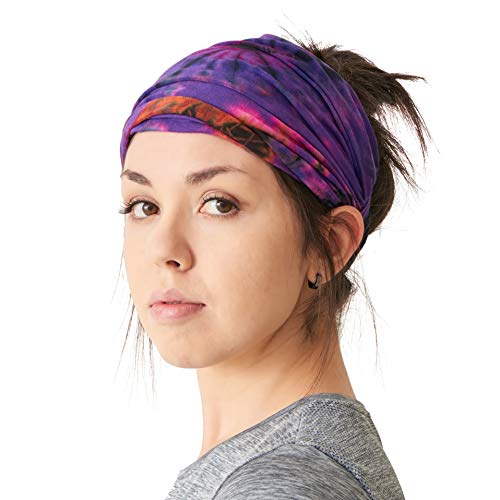 Casualbox Tie Dye Venda Bandana Hippie Cinta Elástico Tapa Cabeza Hombre & Mujeres Psicodélico Flor 60's 70's Retro Boho B