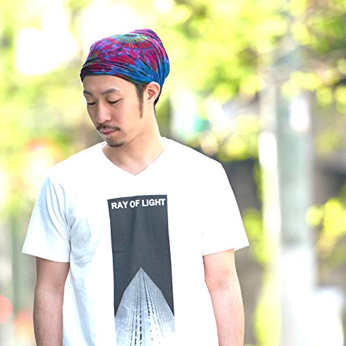 Casualbox Tie Dye Venda Bandana Hippie Cinta Elástico Tapa Cabeza Hombre & Mujeres Psicodélico Flor 60's 70's Retro Boho B