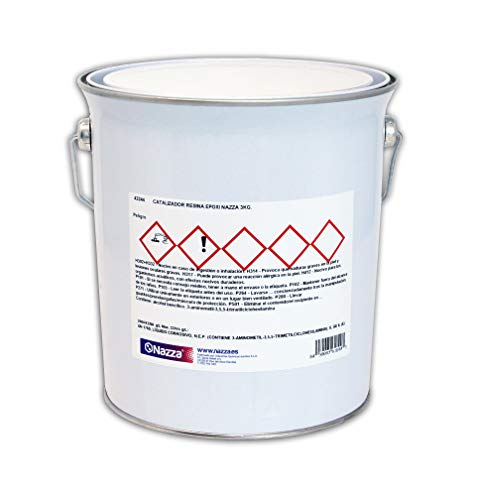 Catalizador Nazza para Resina Epoxi Transparente para Manualidades, Oclusiones y Encapsulados | Necesario para el endurecimiento de Resinas Epoxídicas | 3 Kg