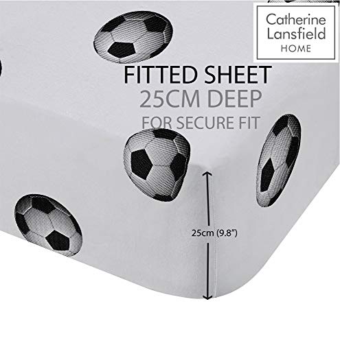Catherine Lansfield Football Easy Care - Sábana Bajera Ajustable para Cama Individual, Multicolor