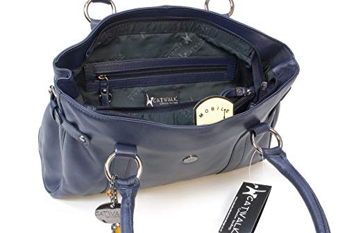 CATWALK COLLECTION - MARTINA - Bolso de mano - Cuero - Oscuro Azul