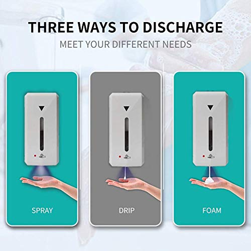 CCLLA Dispensador automático de Espuma/Spray/jabón líquido, dispensador de desinfectante de Manos de Escritorio con Bandeja de Goteo 1000 ml de Gran Capacidad para Hotel, Oficina, Escuela, COC