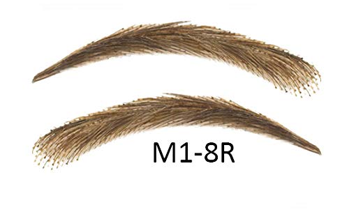Cejas artificiales, semi permanentes de pelo 100% natural para pegar - hecho a mano (M1-8R)