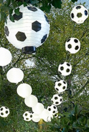 Cepewa Fútbol LED de – Esfera de Papel (Diámetro Aprox. 20 cm Alemania Fan Artículo para Campeonato Mundial WM 2018 en Rusia Jardín Verano Fiesta Decoración