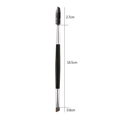 Cepillo de Cejas Biselado Profesional 2 en1, Maquillaje, Cepillo de Cejas Inclinado de Doble Cabeza, rizador de pestañas, Herramienta de Volumen