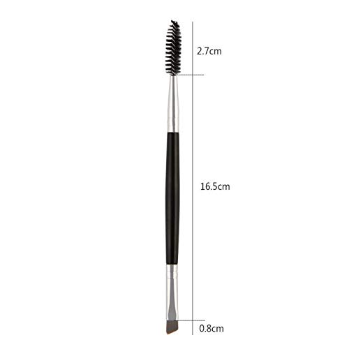 Cepillo de Cejas Biselado Profesional 2 en1, Maquillaje, Cepillo de Cejas Inclinado de Doble Cabeza, rizador de pestañas, Herramienta de Volumen