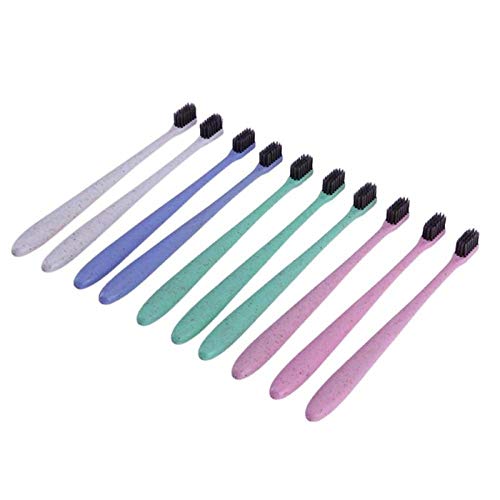 Cepillo de dientes de carbón de bambú 10PCS higiene bucal cuidado de los dientes cepillo de limpieza suave