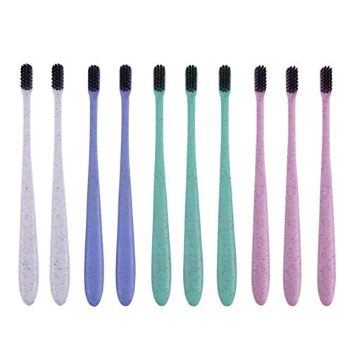 Cepillo de dientes de carbón de bambú 10PCS higiene bucal cuidado de los dientes cepillo de limpieza suave