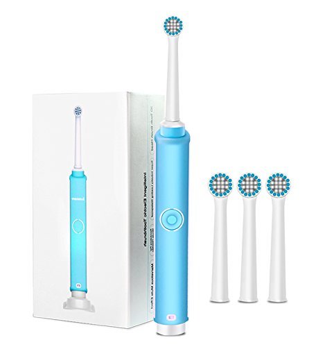 Cepillo de dientes eléctrico KAMLE JB-2 Cepillo dientes eléctrico recargable sónico de 3 Modelos para Limpieza (Con 4 * Cabezal de Recambio)