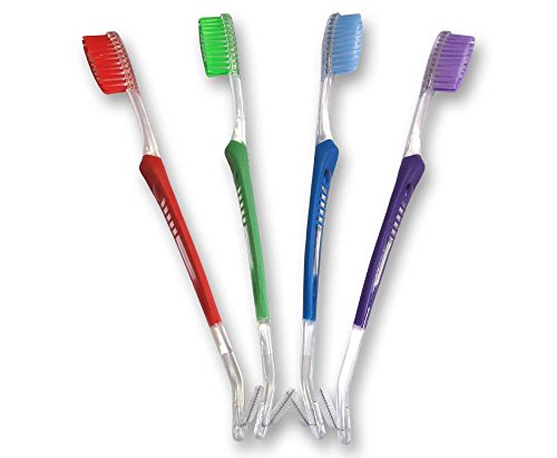 Cepillo Dental Ortodóntico x 1 Corte en V Doble-Extremo con Cepillo Interdental para Limpiar Brackets (Verde)