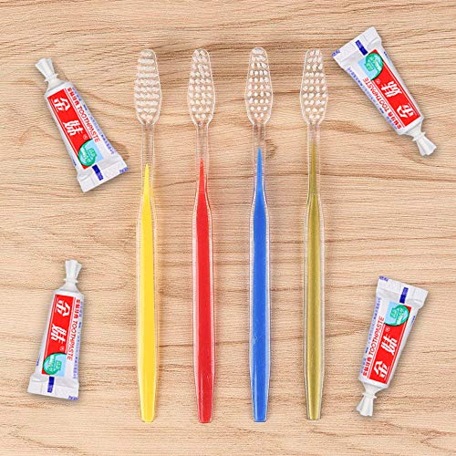 Cepillos de dientes desechables con pasta de dientes (5 colores)
