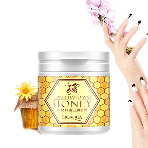 Cera para manos, Leche Miel Hidratante Blanqueamiento Hidratante Mano Cera Mascarilla Cuidado de la piel 170g /Máscara de cera de mano