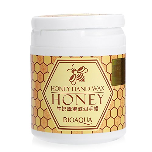 Cera para manos, Leche Miel Hidratante Blanqueamiento Hidratante Mano Cera Mascarilla Cuidado de la piel 170g /Máscara de cera de mano