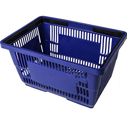 Cesta de la compra de plástico con asa integrada de mano azul fabricante de la compra directa cesta de la cesta de la compra de supermercado cesta de la compra