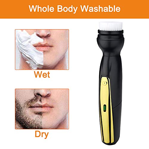CestMall Máquina de afeitar recargable USB para hombre 3 en 1 Máquina de afeitar IPX7 Impermeable Resistente al Máquina de afeitar multifunción seca y húmeda y seca con barba