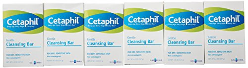 Cetaphil Barra de limpieza suave para piel seca y sensible, 4 onzas (paquete de 6)