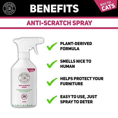 C&G CATS SPRAY ANTI ARAÑAZOS 500ML | MEJOR REPELENTE DE ARAÑAZOS DE GATO | PROTEGE LOS MUEBLES | SEGURO PARA EL SUELO DE TELA Y MÁS | LIBRE DE CRUELDAD DE ORIGEN VEGETAL