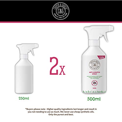 C&G CATS SPRAY ANTI ARAÑAZOS 500ML | MEJOR REPELENTE DE ARAÑAZOS DE GATO | PROTEGE LOS MUEBLES | SEGURO PARA EL SUELO DE TELA Y MÁS | LIBRE DE CRUELDAD DE ORIGEN VEGETAL