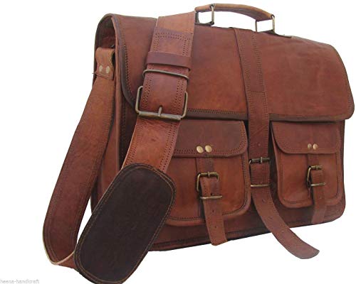 CH para Hombre Piel auténtica Grande portátil Bolsa messanger Bolsa para portátiles de hasta 15,6" portátil Bolsa para MacBook