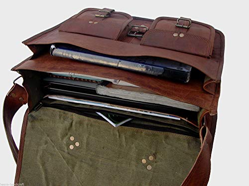 CH para Hombre Piel auténtica Grande portátil Bolsa messanger Bolsa para portátiles de hasta 15,6" portátil Bolsa para MacBook