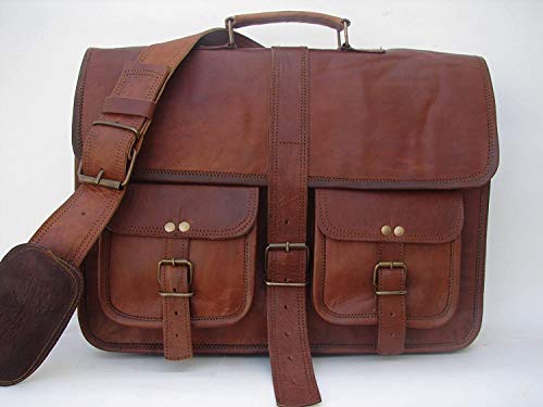 CH para Hombre Piel auténtica Grande portátil Bolsa messanger Bolsa para portátiles de hasta 15,6" portátil Bolsa para MacBook