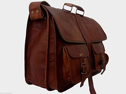 CH para Hombre Piel auténtica Grande portátil Bolsa messanger Bolsa para portátiles de hasta 15,6" portátil Bolsa para MacBook