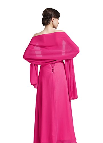 Chal de gasa para mujer para novia/boda/fiesta noche S-01  rosa rosa (b)