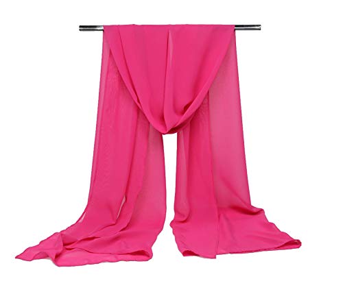 Chal de gasa para mujer para novia/boda/fiesta noche S-01  rosa rosa (b)