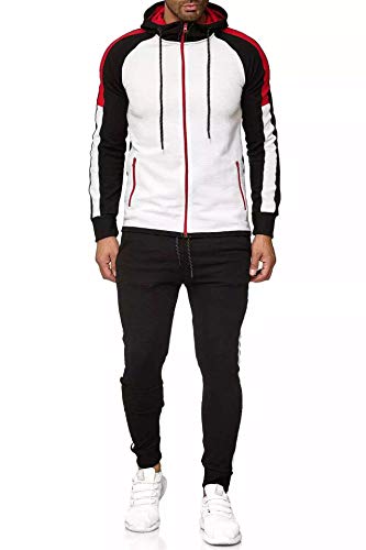 Chándal Completo para Hombre, Moda Slim Fit Conjunto Deportivo de Manga Larga Casual Sudadera con Capucha + Pantalones Deportivos Conjuntos